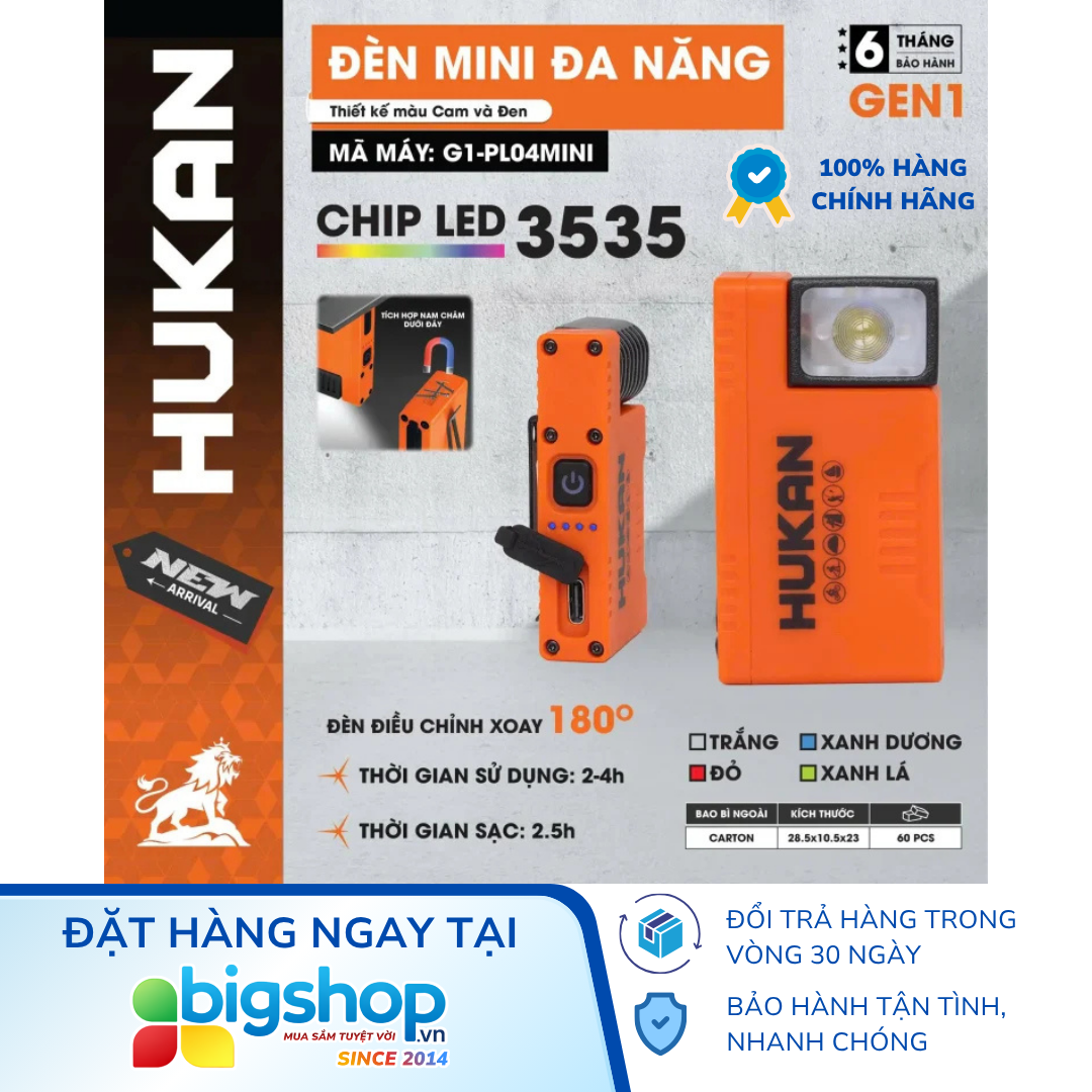Đèn mini đa năng HUKAN G1-PL04MINI (GEN 1) - Chip LED 3535 siêu sáng