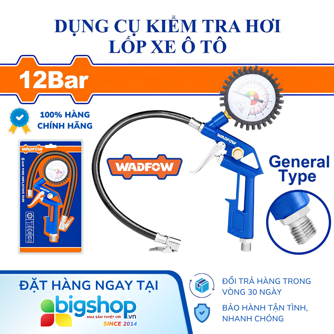 Dụng cụ kiểm tra hơi lốp xe ô tô WADFOW WGA2612
