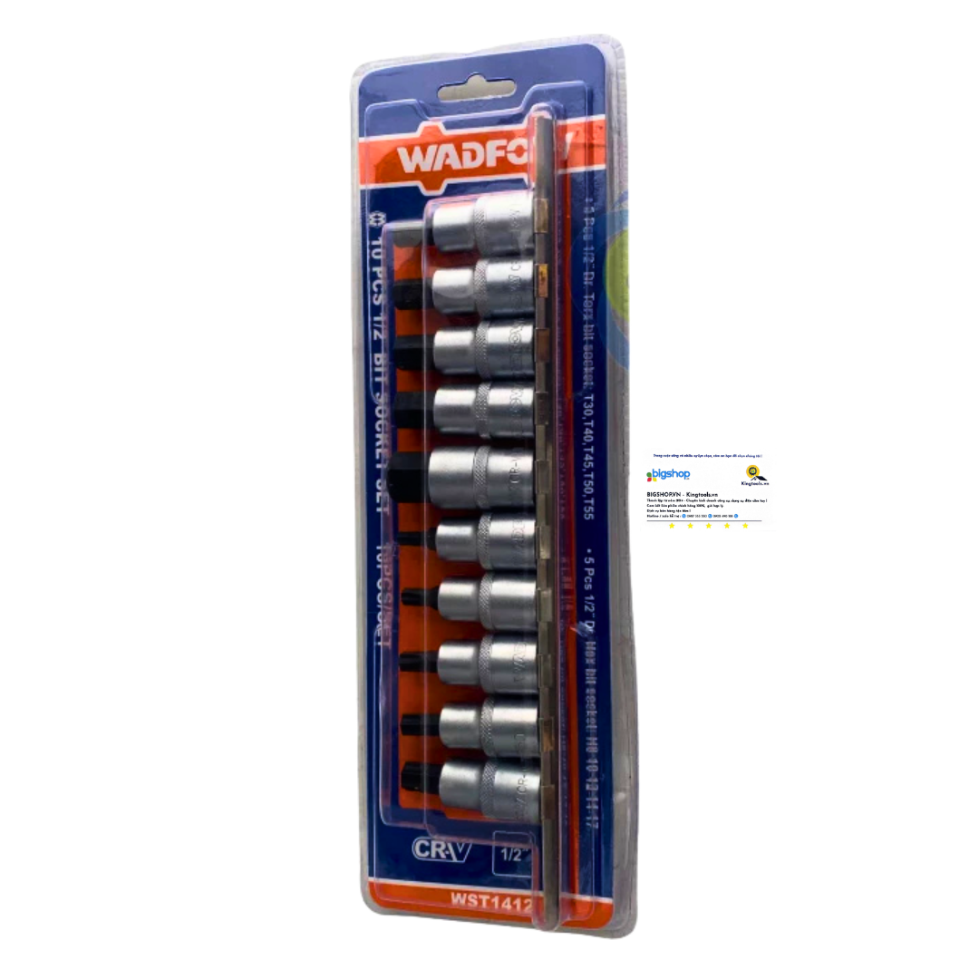 Bộ 12 đầu tuýp 1/2 inch ra đầu vít lục giác, sao WADFOW WST1412