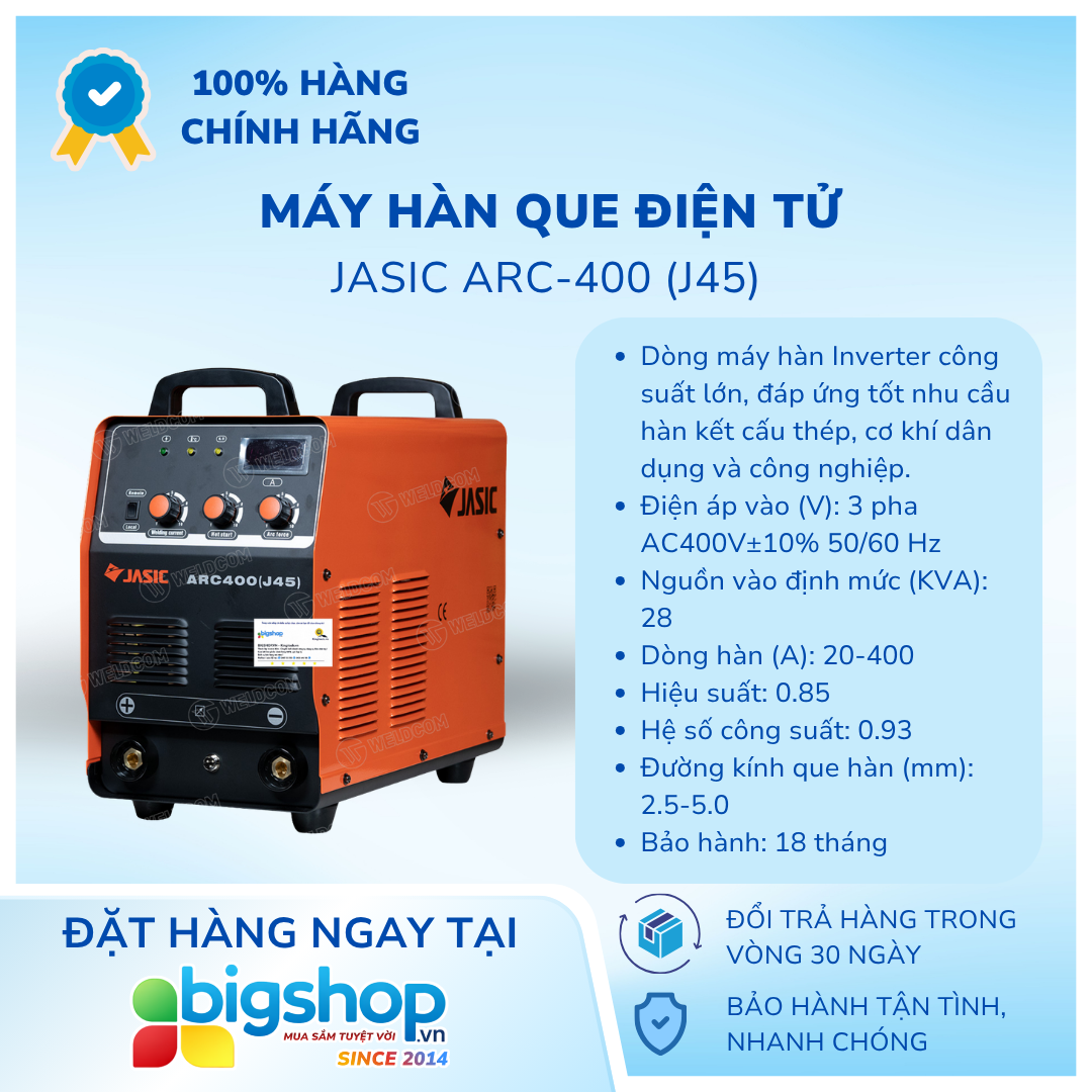 Máy hàn que điện tử JASIC ARC-400 (J45)