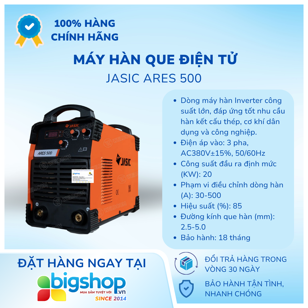 Máy hàn que điện tử JASIC ARES 500