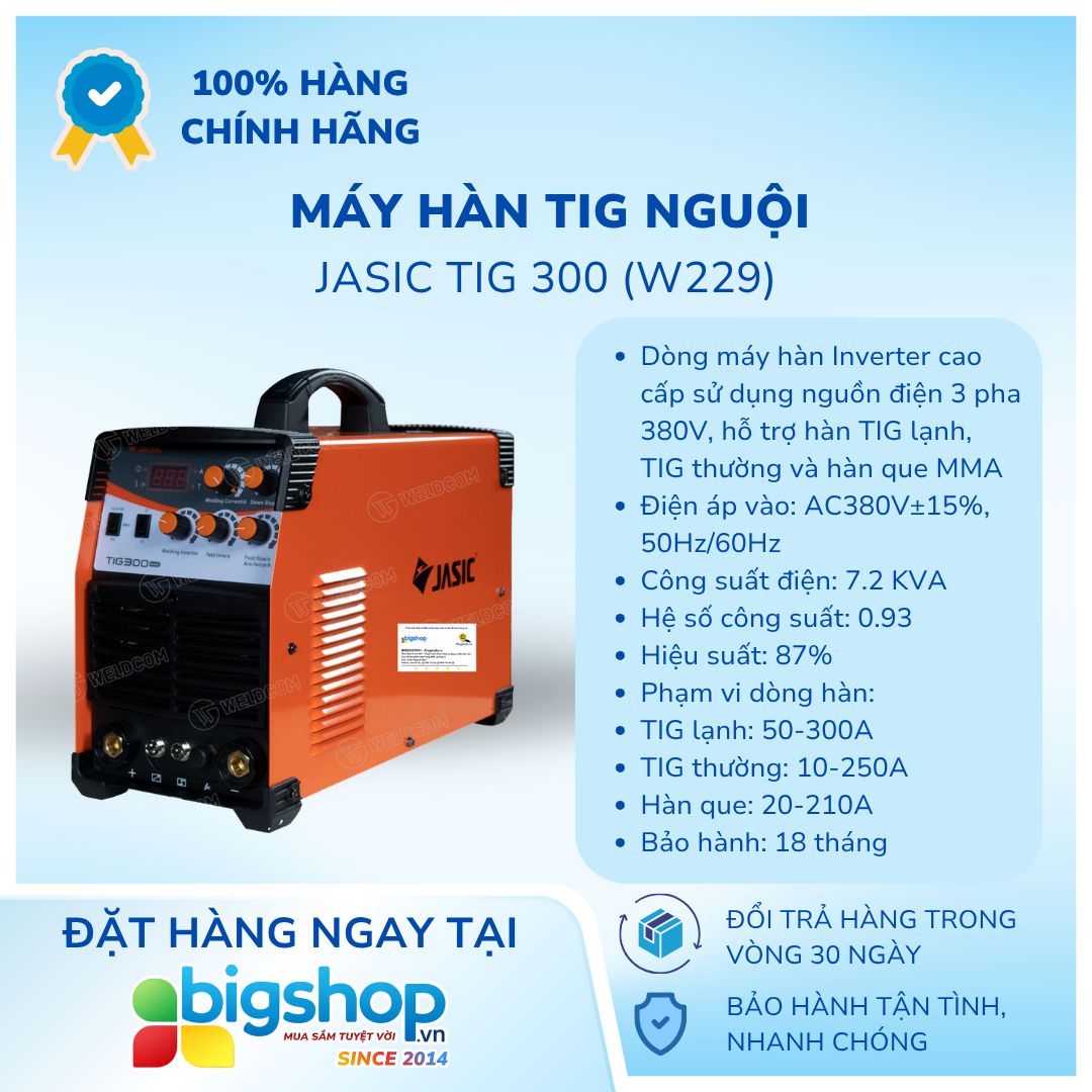 Máy hàn TIG nguội JASIC TIG 300 (W229)