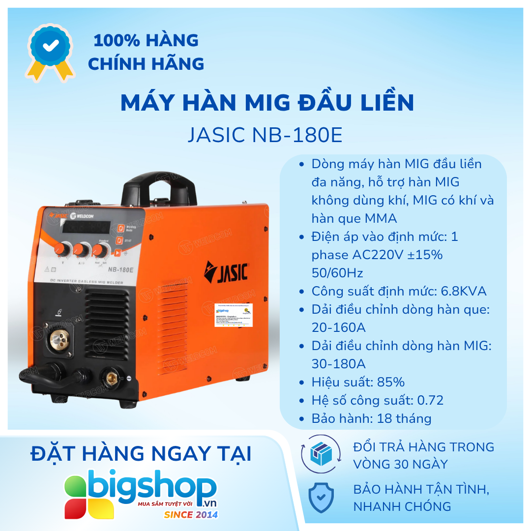 Máy hàn MIG đầu liền JASIC NB-180E