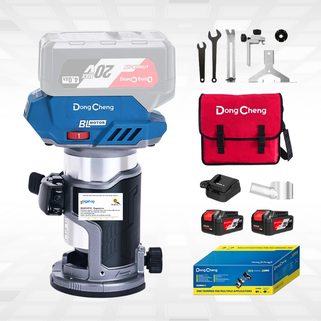 Máy soi mộng gỗ dùng pin DONGCHENG DCMP6 (CS 600W, 2 pin 4.0Ah và sạc)