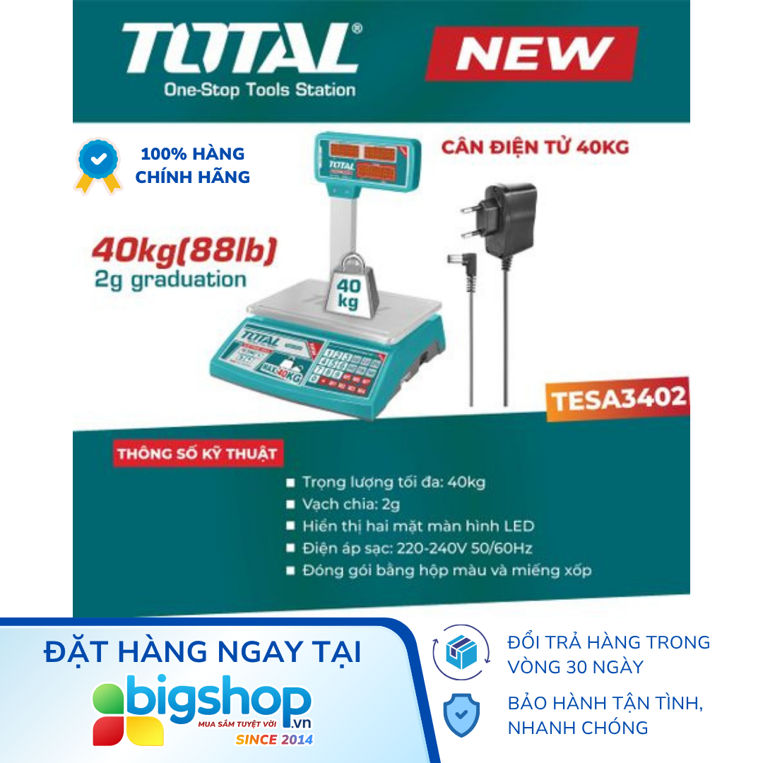 Cân điện tử 40kg TOTAL TESA3402