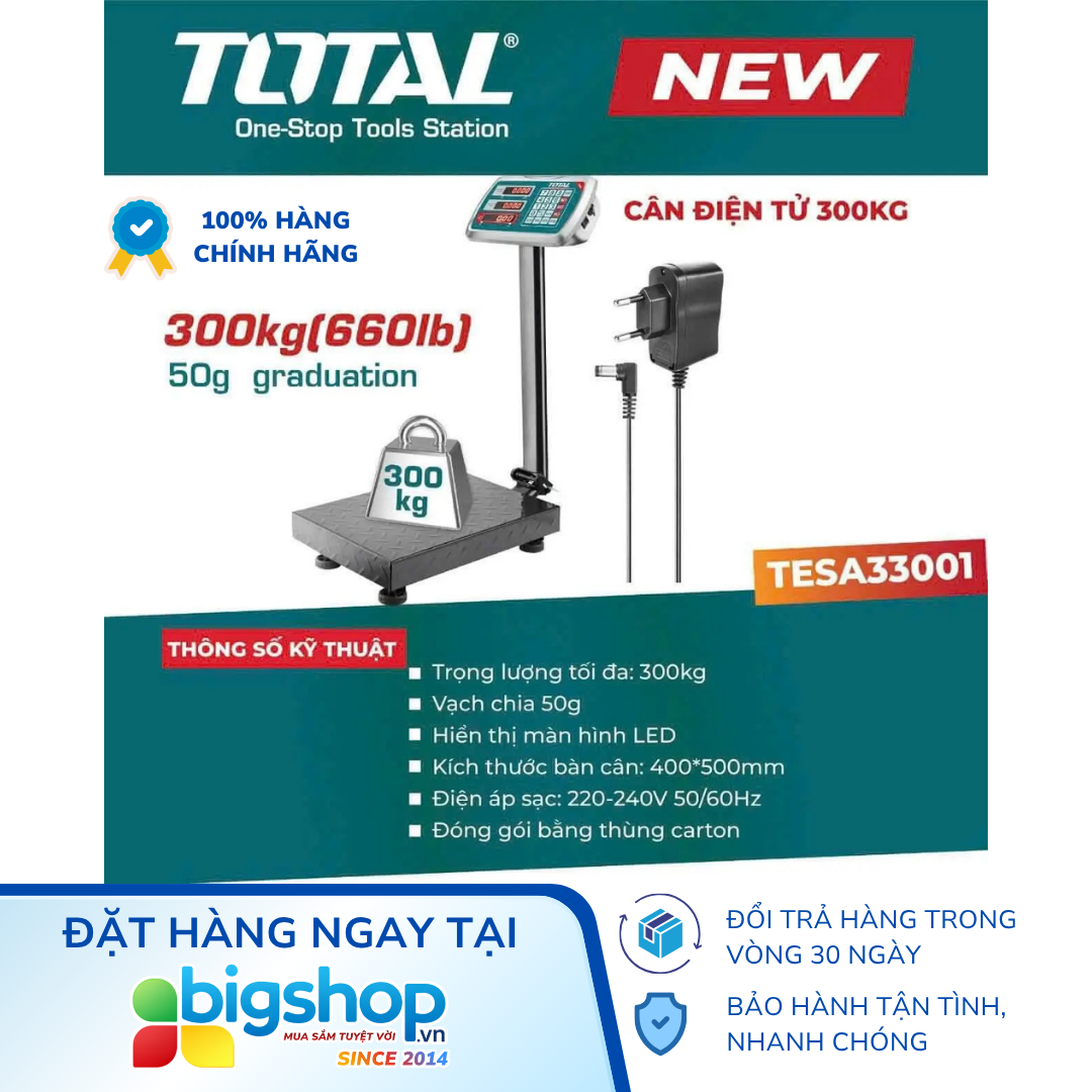 Cân điện tử 300kg TOTAL TESA33001