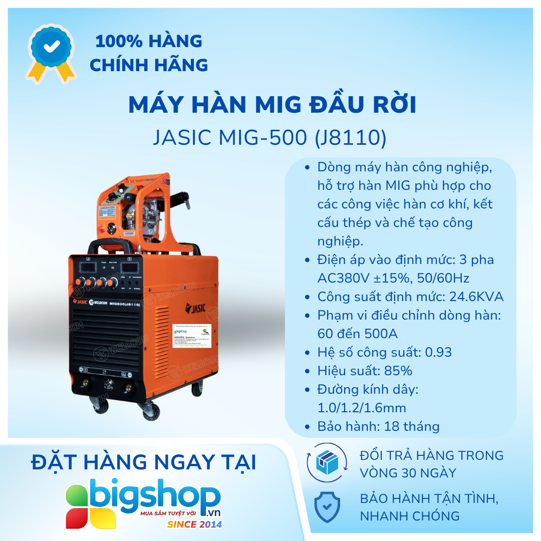 Máy hàn MIG đầu rời JASIC MIG-500 (J8110)