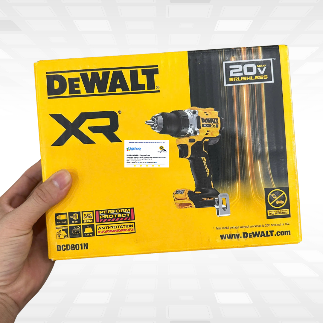 Máy khoan pin 20V DEWALT DCD801N-B1 (Chưa pin & sạc)