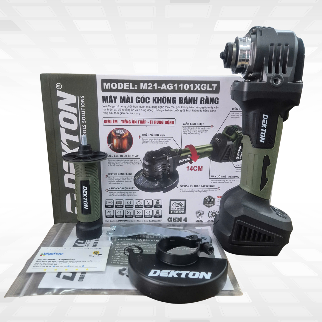 Máy mài góc dùng pin 21V DEKTON M21-AG1101XGLT - Thân máy (Không bánh răng)