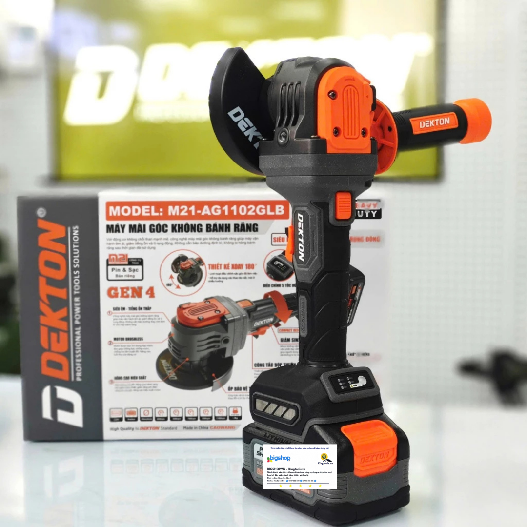 Máy mài góc dùng pin 21V DEKTON M21-AG1102GLB - Thân máy (Không bánh răng)