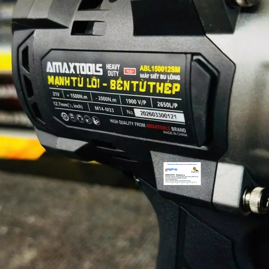 Máy siết bulong pin AMAXTOOLS ABL150012SM - Thân máy (Lực siết 1500Nm, mở 2000Nm)