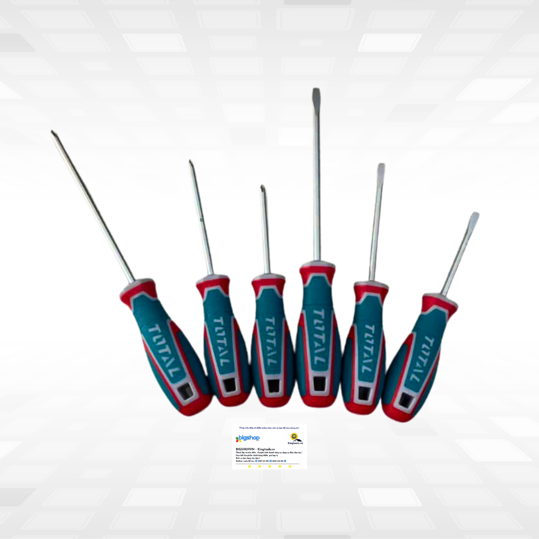 Bộ 6 tua vít dẹp và bake TOTAL TKSDS0626