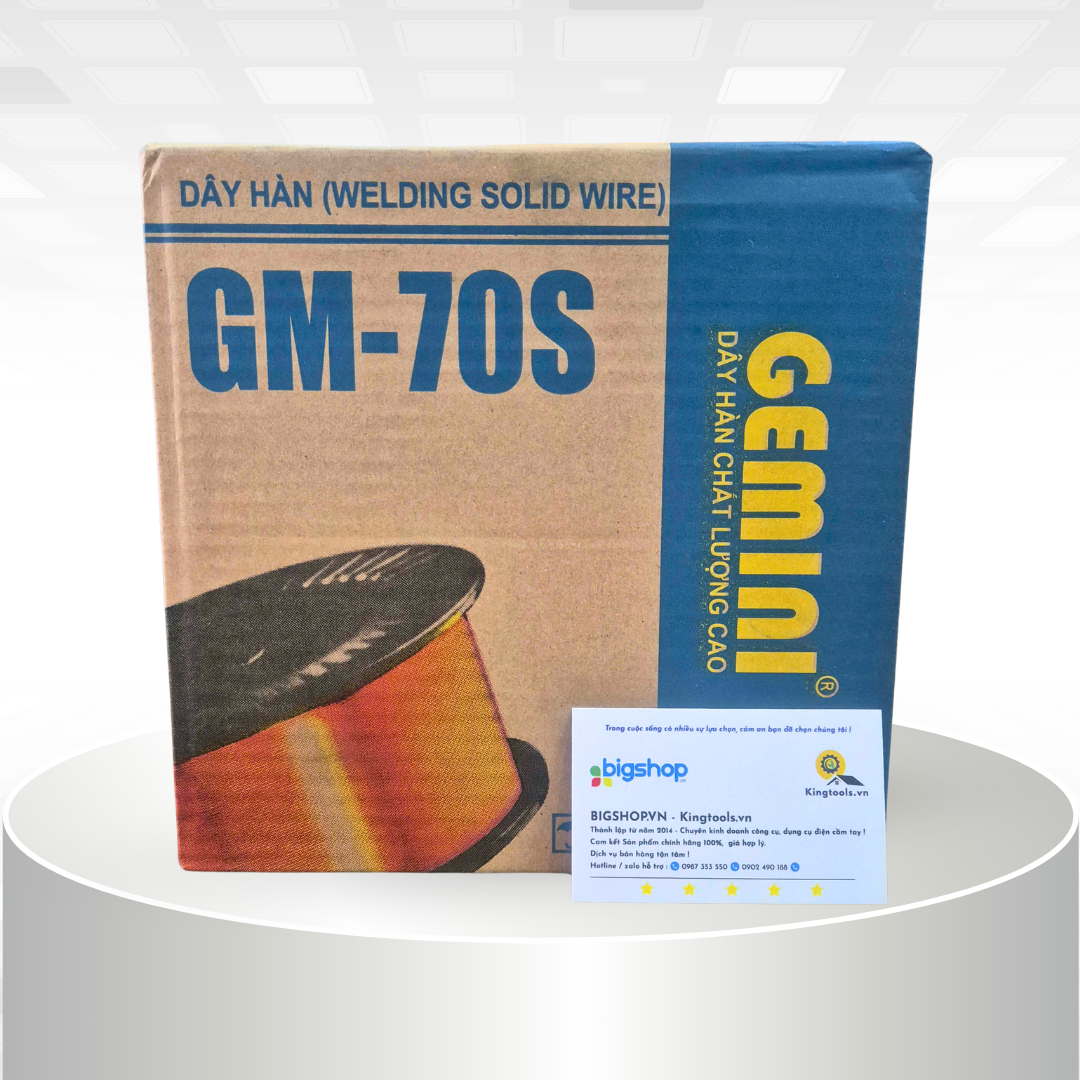 Cuộn dây hàn MIG sắt GEMINI GM-70S (Cuộn 5kg, size 0.8mm)