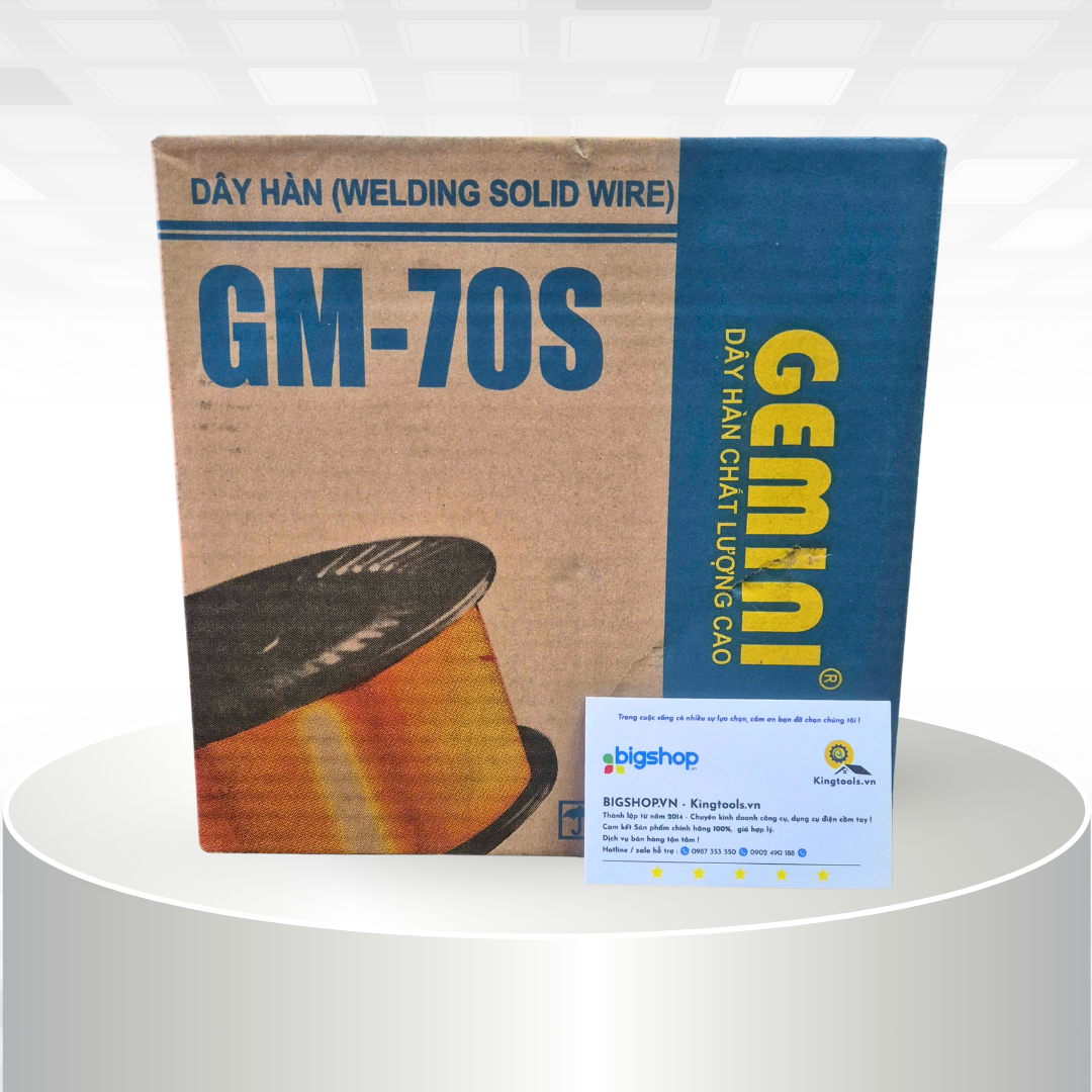 Cuộn dây hàn MIG sắt GEMINI GM-70S (Cuộn 5kg, size 1.0mm)