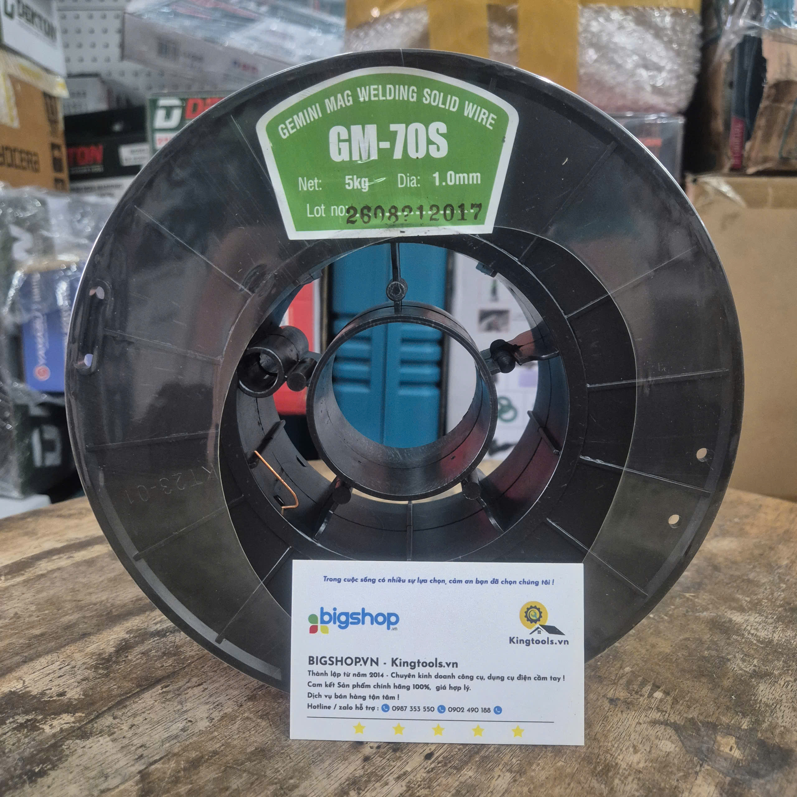 Cuộn dây hàn MIG sắt GEMINI GM-70S (Cuộn 5kg, size 1.0mm)
