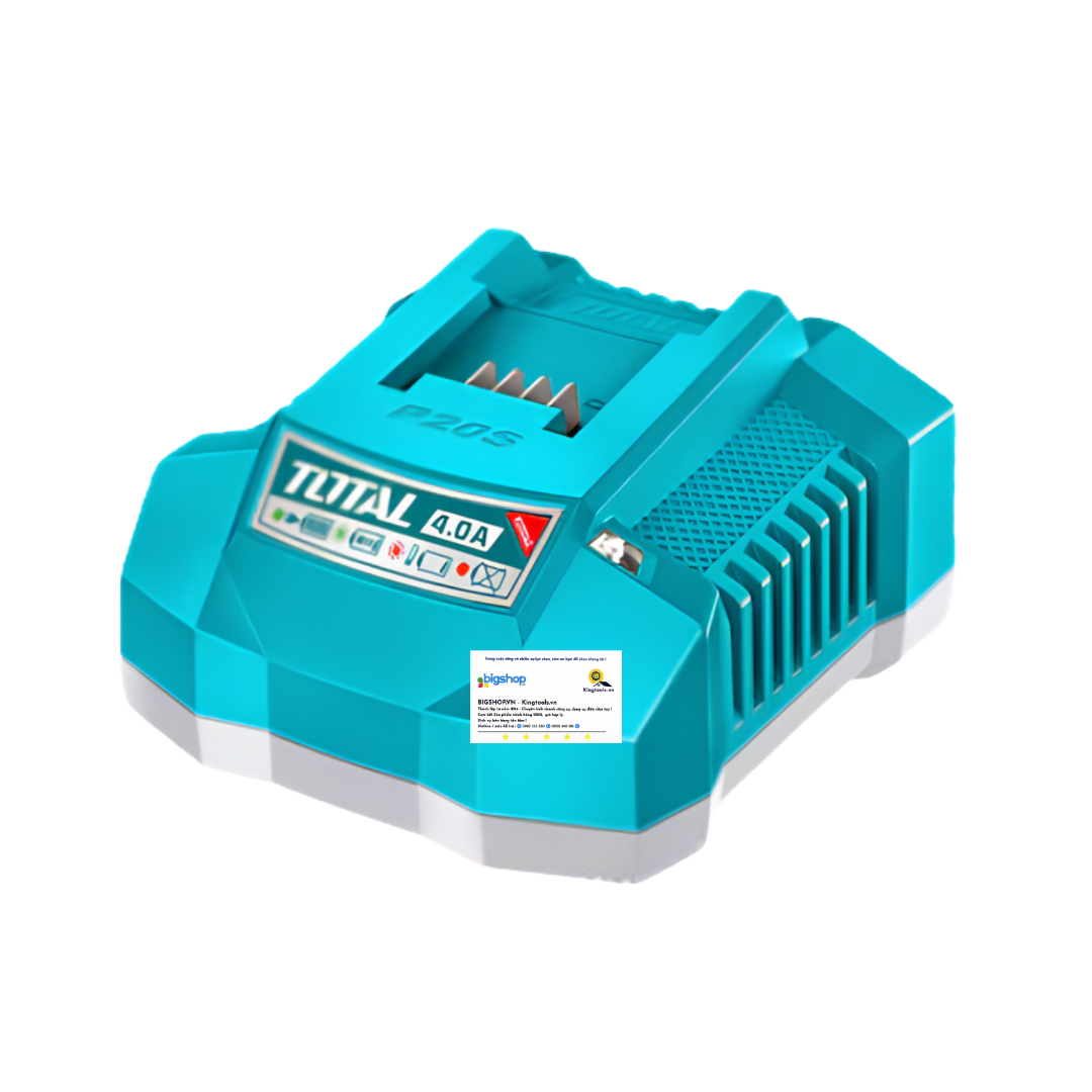 Bộ 2 pin 20V/4.0Ah và 1 sạc nhanh 4A TOTAL TFBCPK2013