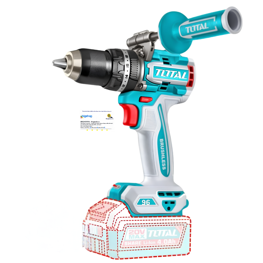 Máy khoan búa dùng pin 20V TOTAL TIDLI209687 (Thân máy, Lực siết 96Nm)
