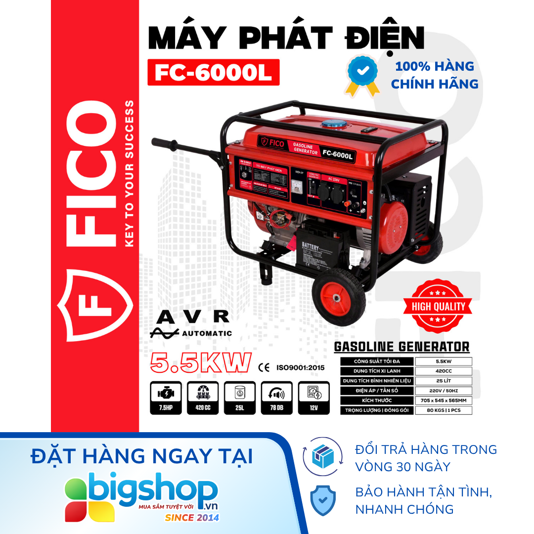 Máy phát điện FICO FC-6000L (Công suất 5.5kW)