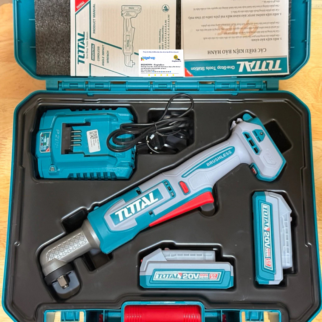Máy siết vít góc dùng pin 20V TOTAL TAIRLI208 (2 pin 2.0Ah và sạc)