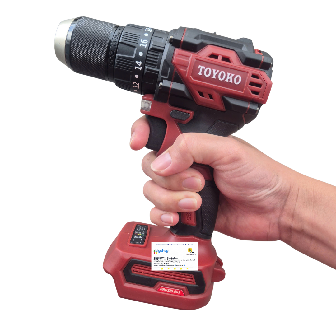 Máy khoan pin 21V TOYOKO T0260G10 (Đầu kẹp 13mm, lực siết 60Nm)