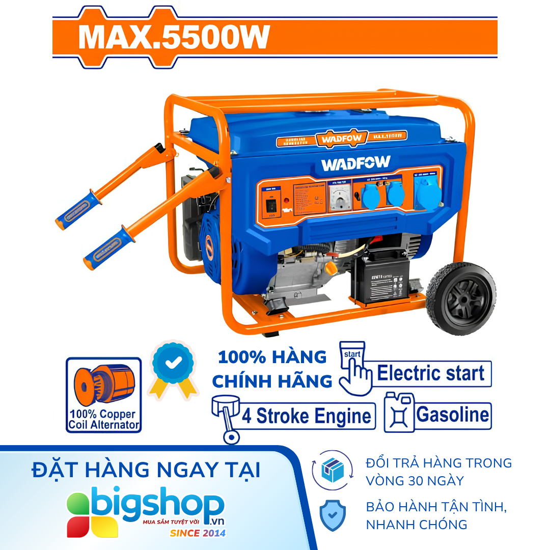 Tổ máy phát điện dùng xăng WADFOW WGEAA086 (Công suất 5500W)