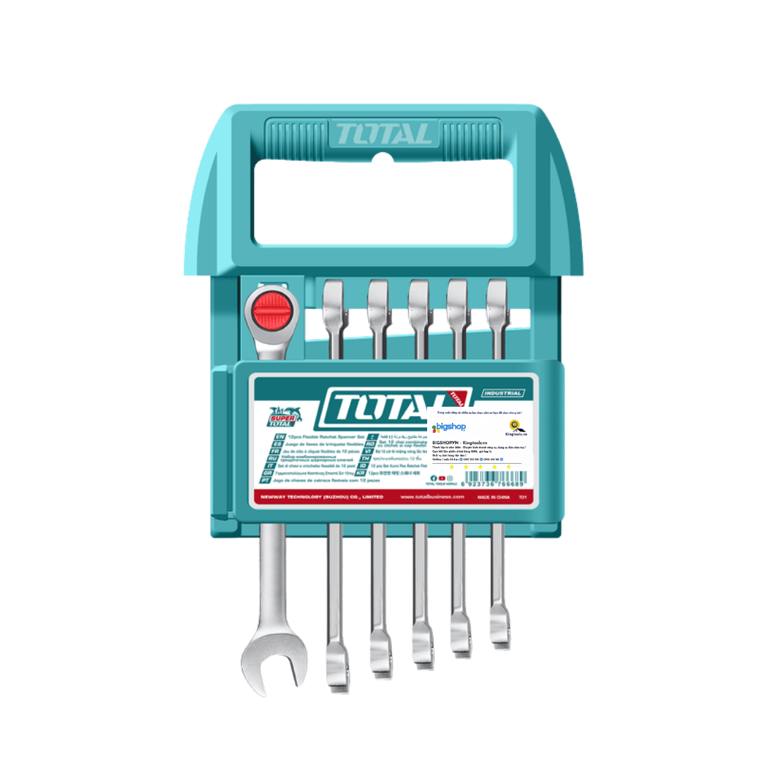 Bộ 6 cờ lê vòng miệng xoay chiều tự động TOTAL THT103RK066 (8-17mm)