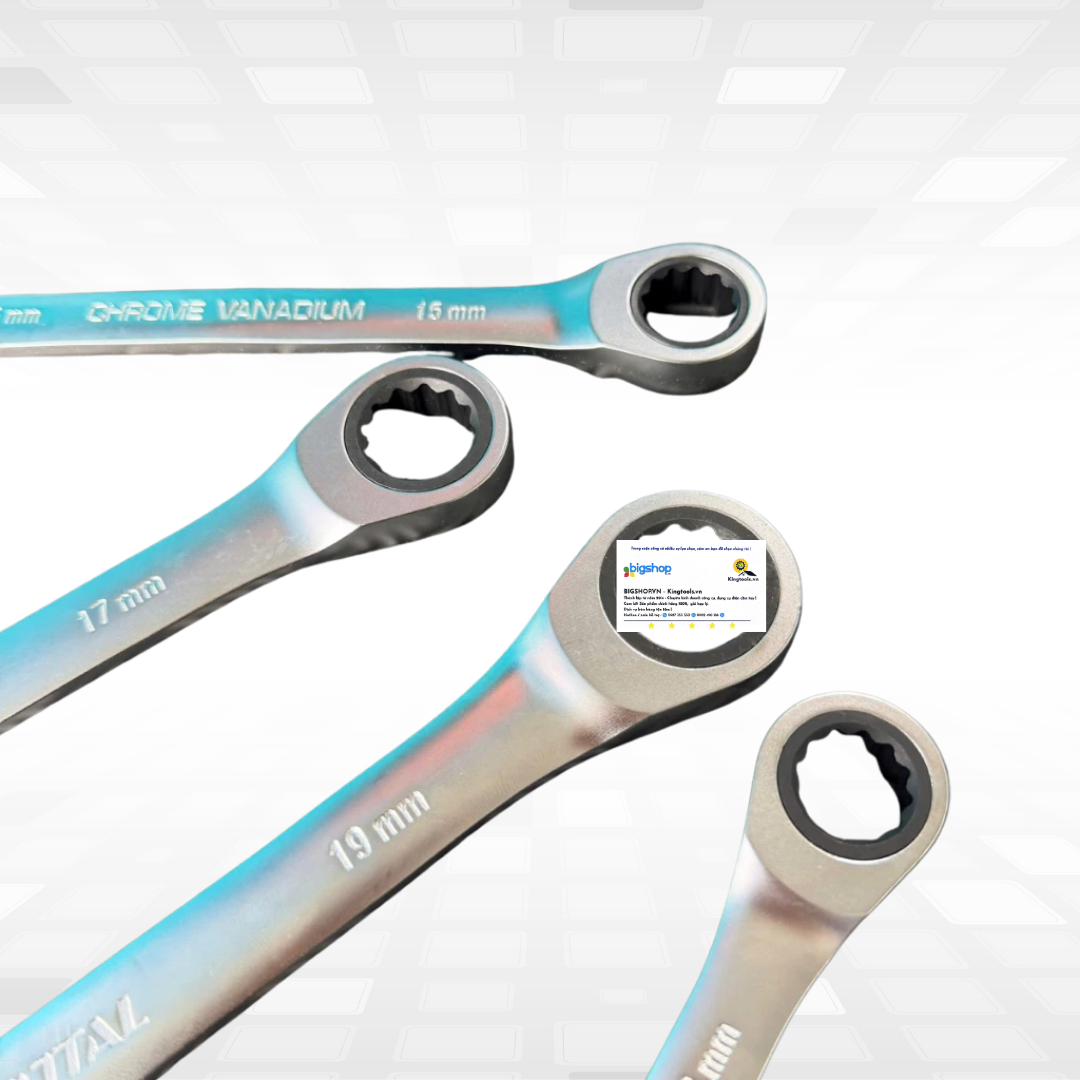 Bộ 12 cờ lê vòng miệng xoay chiều tự động TOTAL THT102RK0126 (8-19mm)
