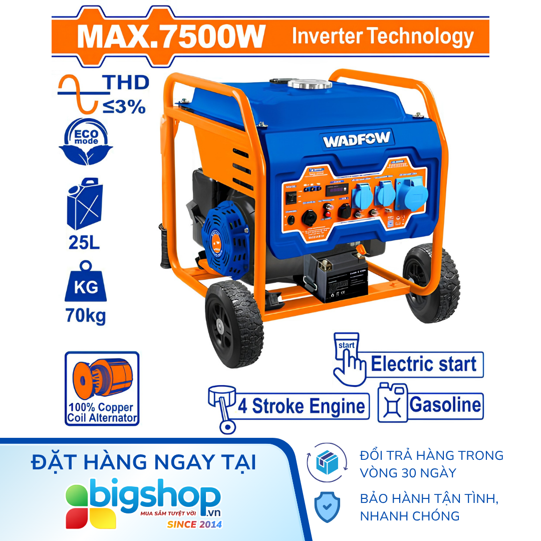 Tổ máy phát điện dùng xăng WADFOW WGEAA116 (Công suất 7500W)