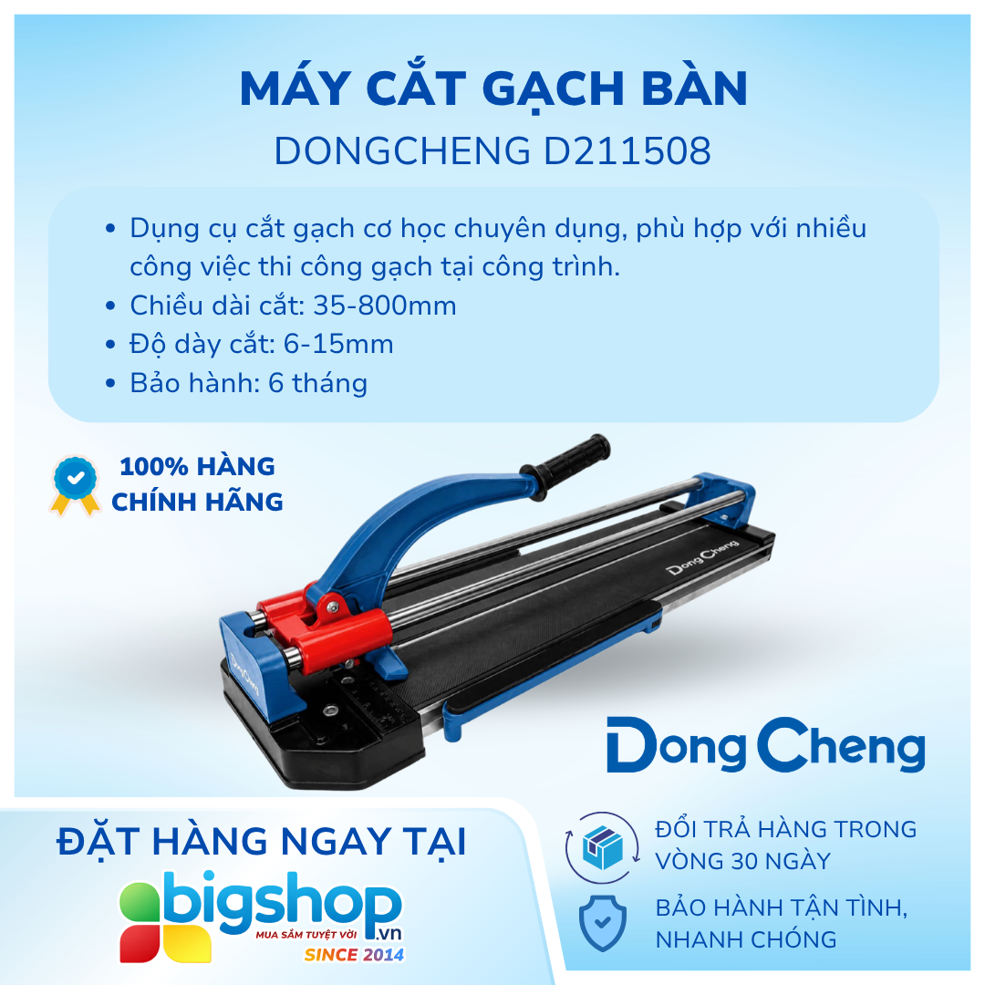 Máy cắt gạch bàn DONGCHENG D211508 (Dài 800mm, 2 ray)