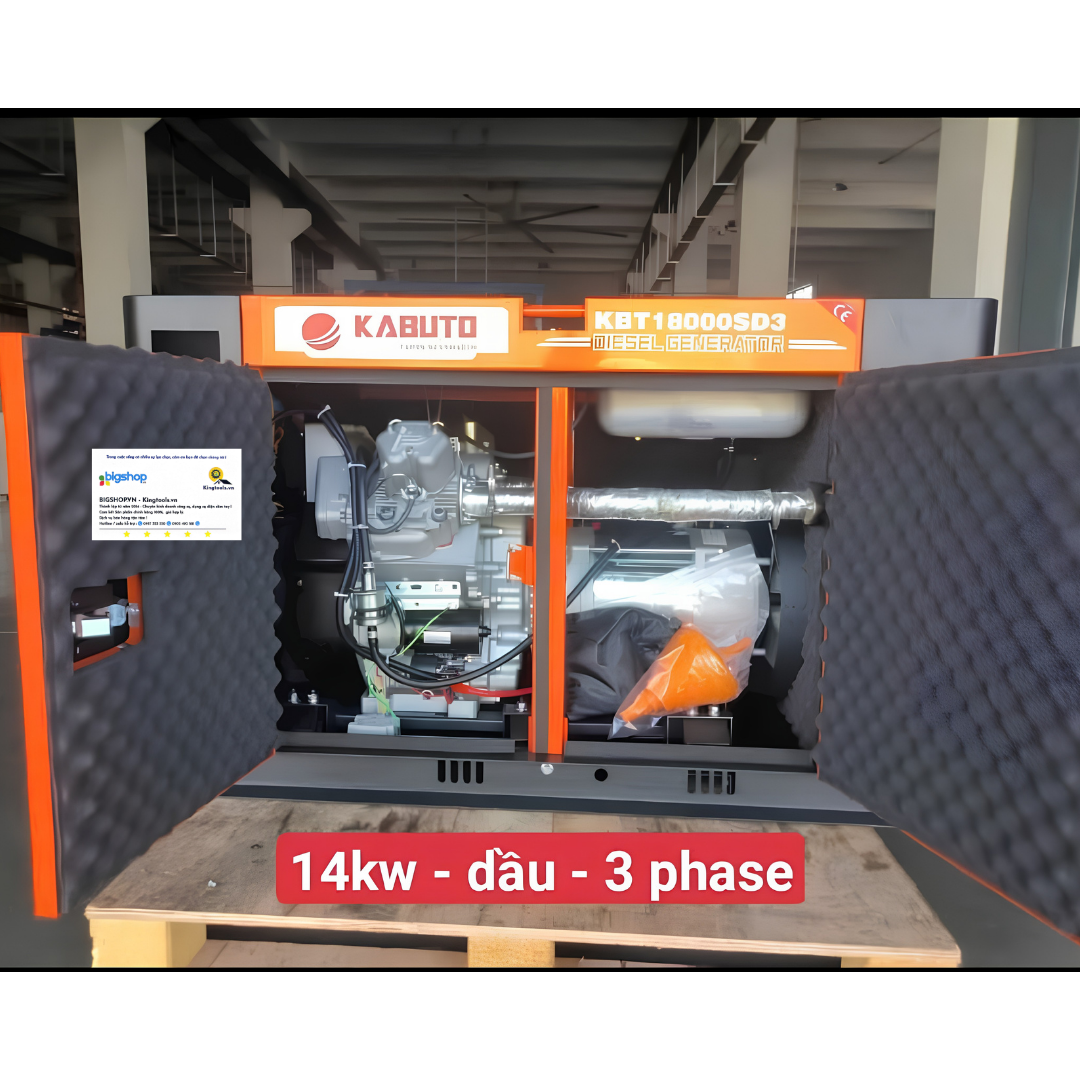 Máy phát điện dùng dầu diesel KABUTO KBT18000SD3 (Công suất 14kW)