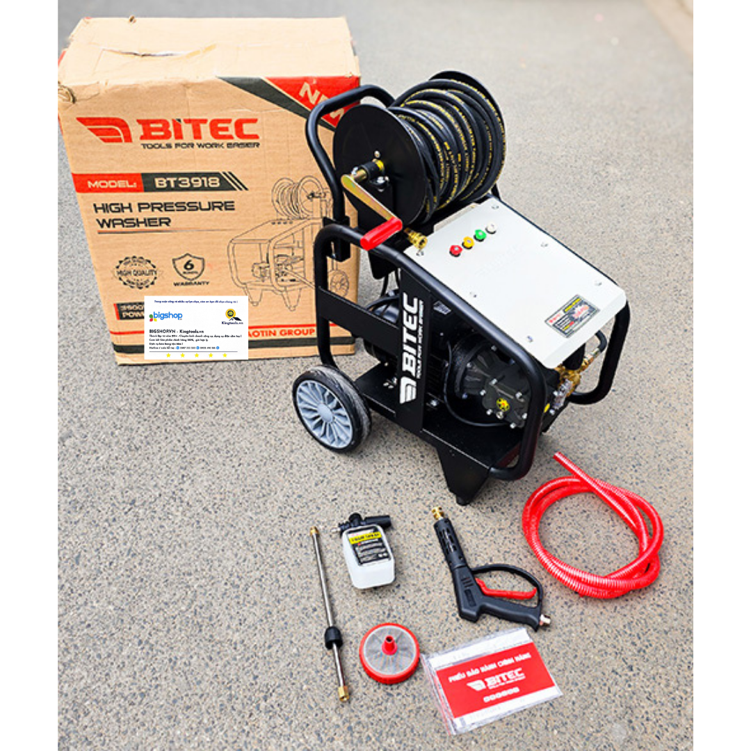 Máy xịt rửa cao áp BITEC BT3918 (Công suất 3900W, Ty 18mm)