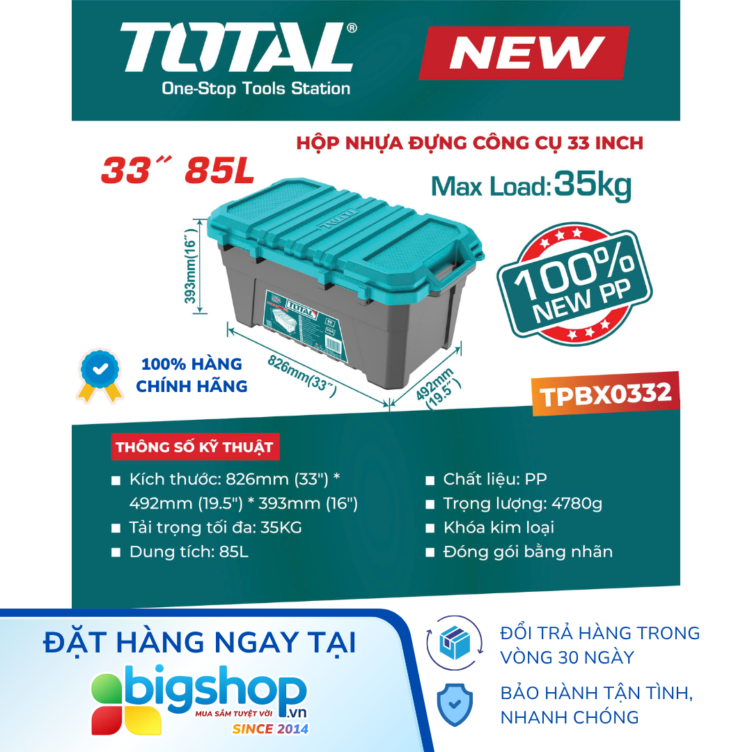 Hộp nhựa đựng công cụ 33 inch TOTAL TPBX0332