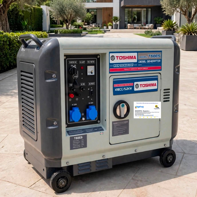 Máy phát điện dùng dầu diesel TOSHIMA T68ES (Công suất 5.2kW)