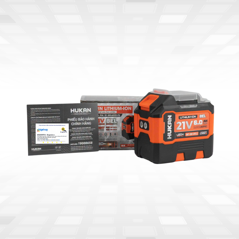 Pin Lithium-ion 21V/6.0Ah HUKAN G1-BEL6020-P6 (20 cell)