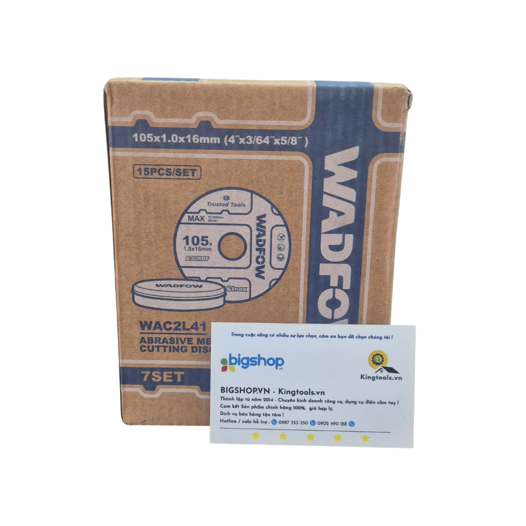Bộ 15 đá cắt kim loại 105x1x16mm WADFOW WAC2L41