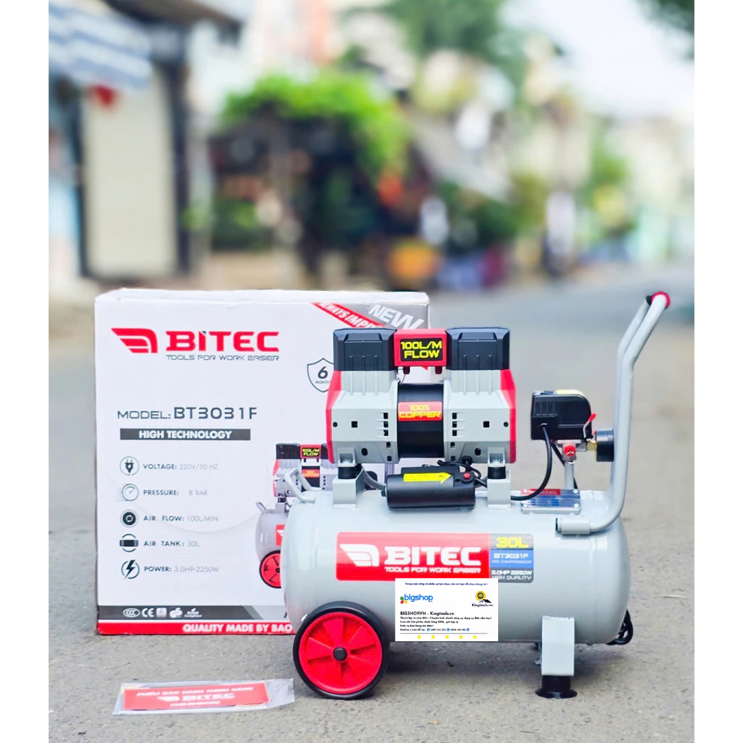 Máy nén khí không dầu 30L BITEC BT3031F (Công suất 2250W)