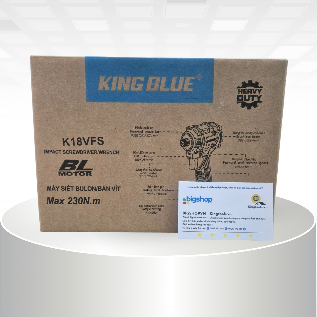 Máy bắn vít dùng pin 18V KINGBLUE K18VFS (Lực siết 230Nm) - Thân máy