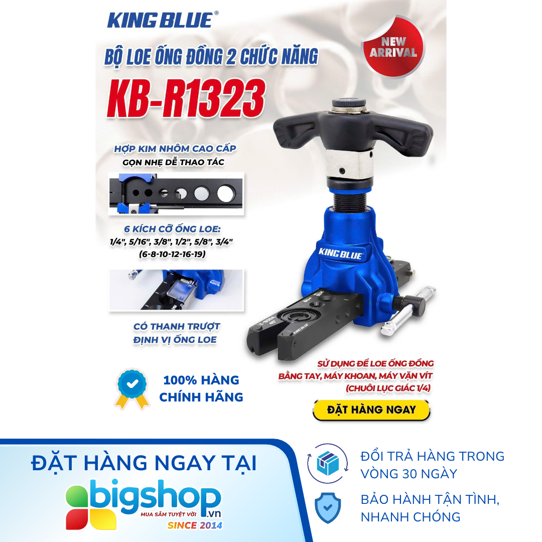 Bộ loe ống đồng 2 chức năng KINGBLUE KB-R1323 (Kích thước 6-19mm)