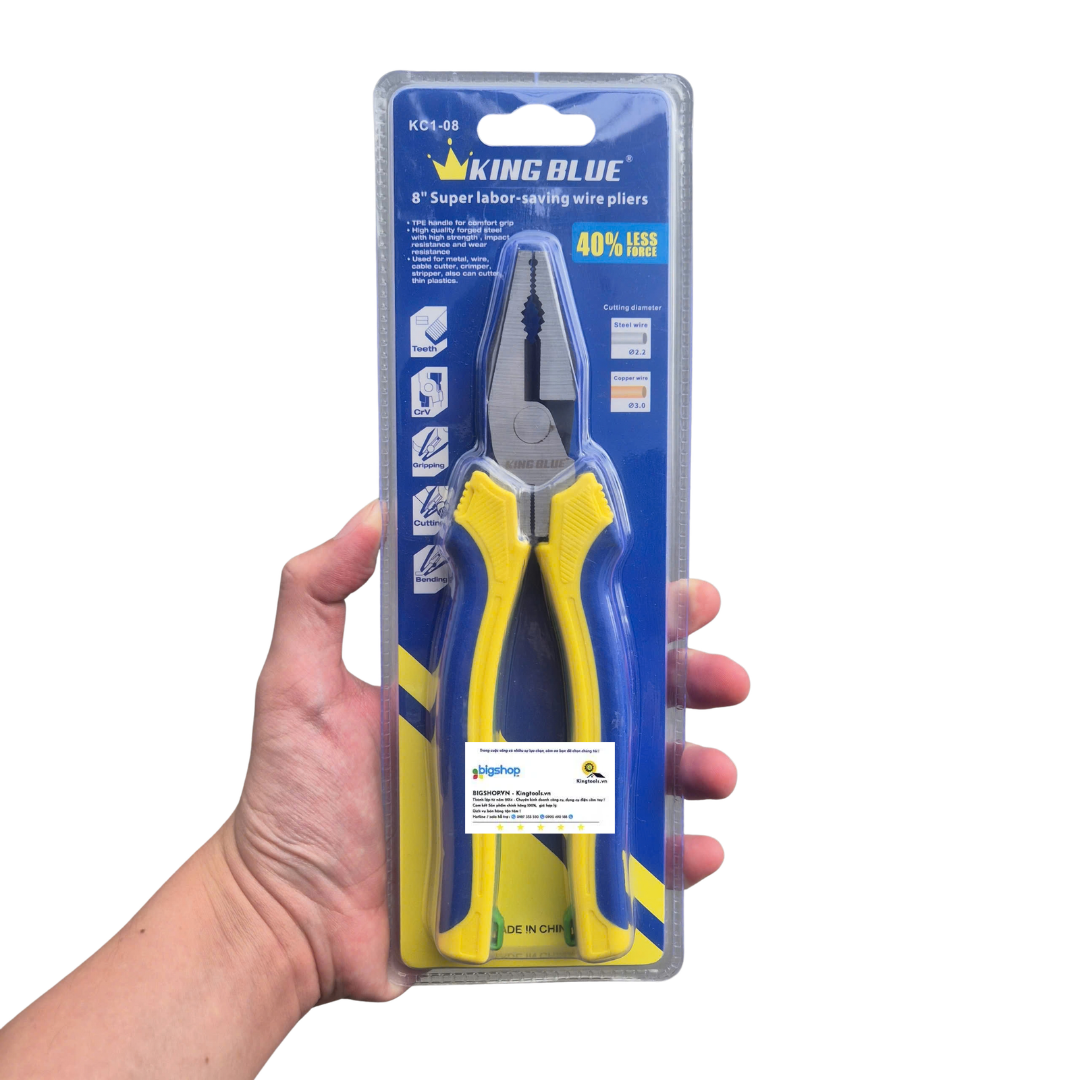 Kìm điện KINGBLUE KC1-08 (Kích thước 8 inch)