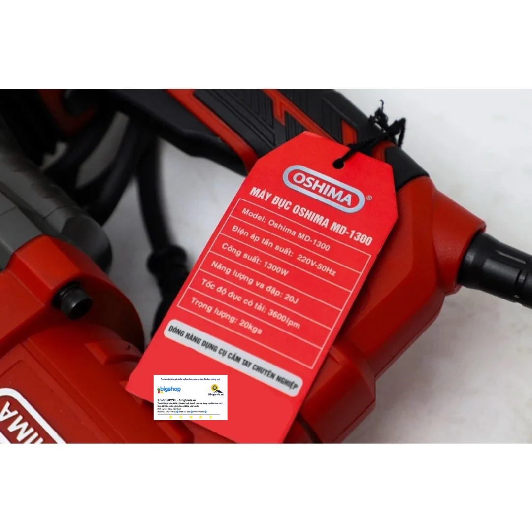 Máy đục bê tông 17mm OSHIMA MD-1300 (Công suất 1300W)