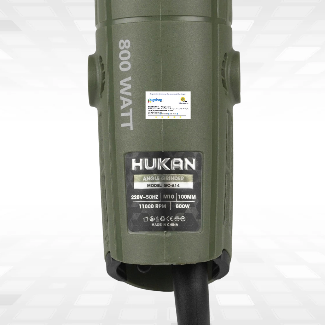 Máy mài góc cầm tay HUKAN GC-A14 (Công suất 800W, đĩa 100mm)