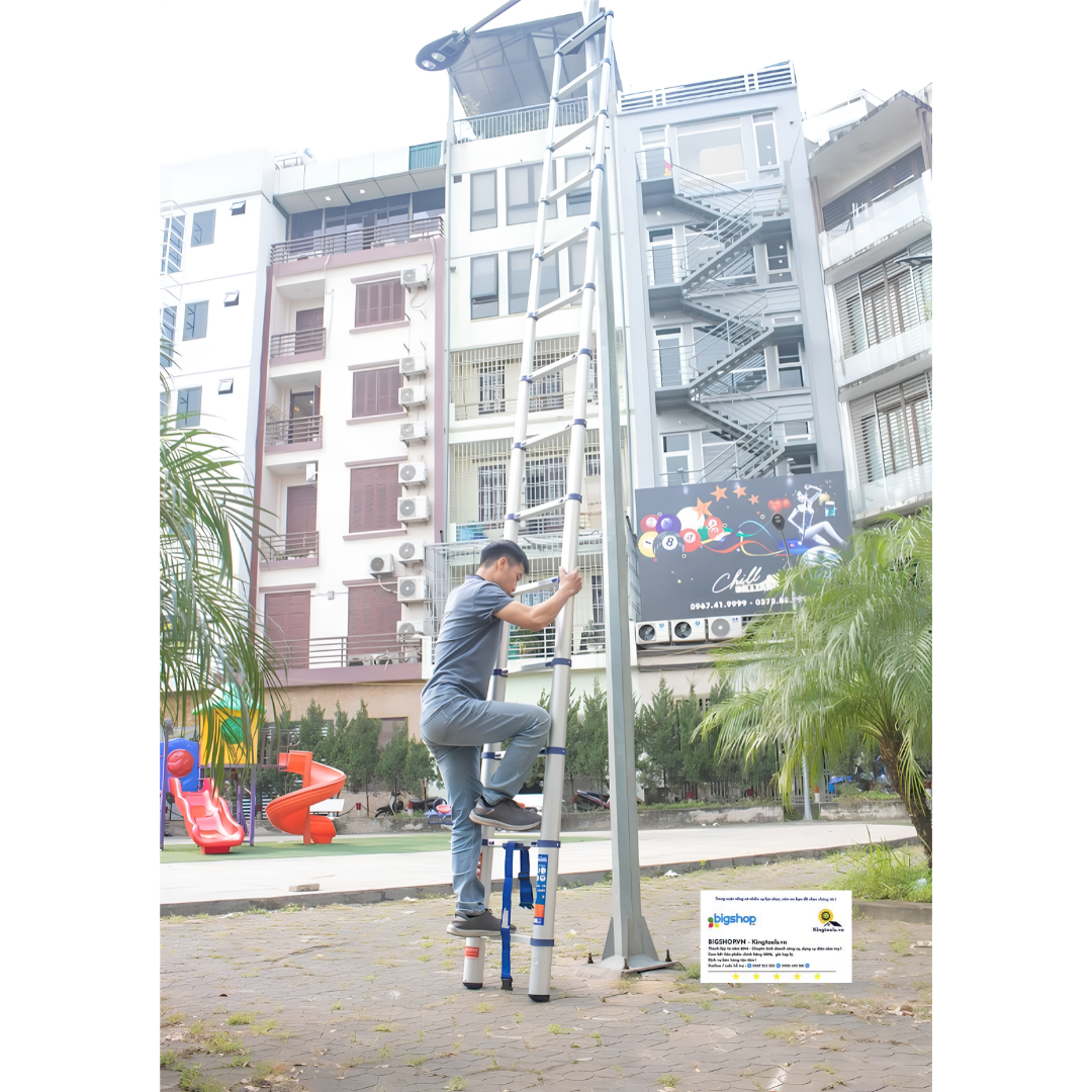 Thang nhôm rút đơn NIKAWA NK-60 (15 bậc, cao 5m8, tải trọng 150kg)