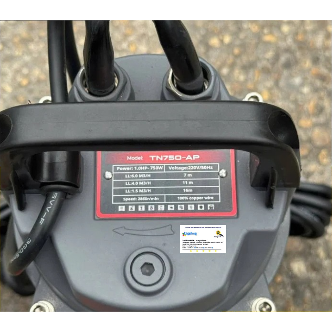 Máy bơm chìm nước sạch YAMASU TN-750AP - Công suất 750W, đẩy cao 30m