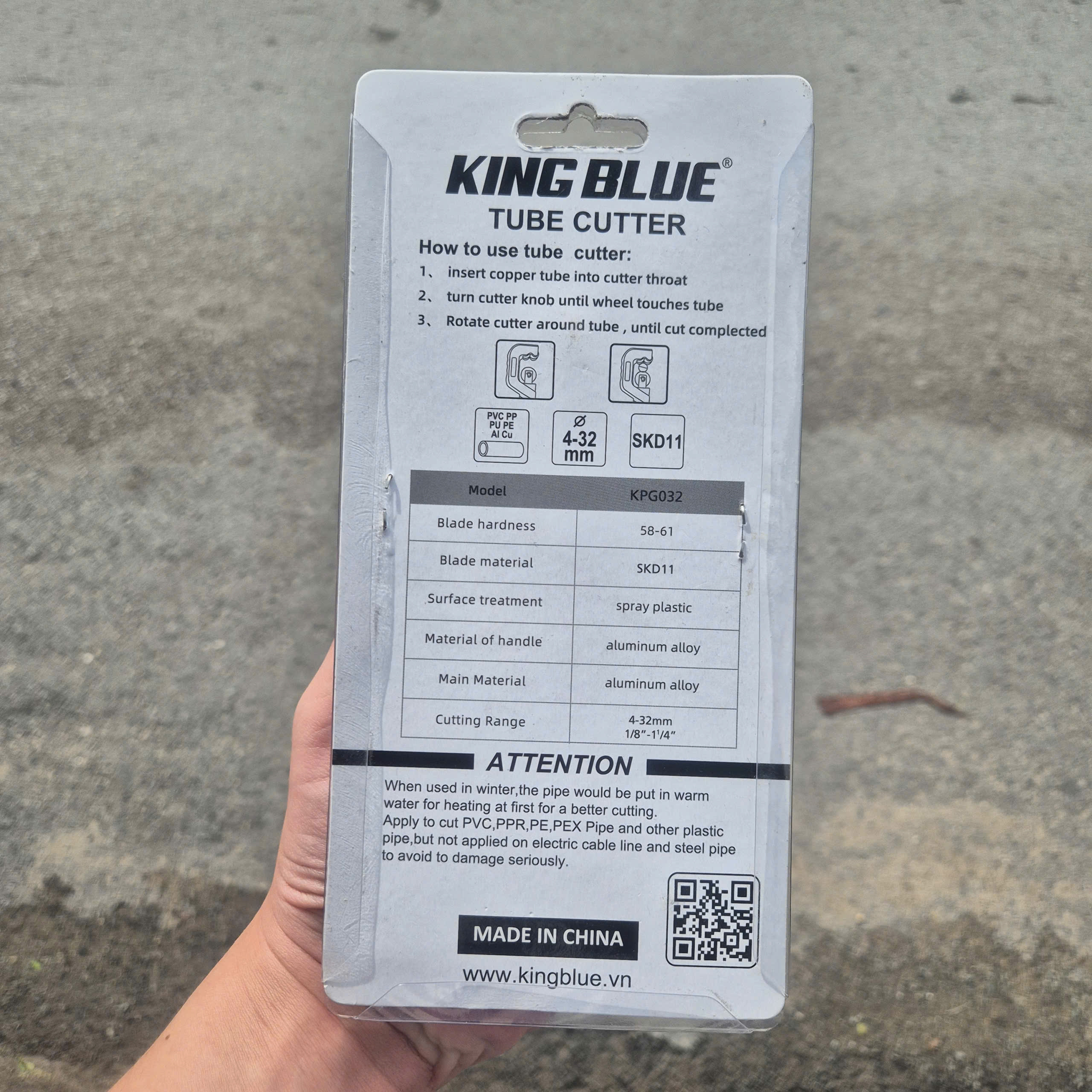 Dao cắt ống kim loại KINGBLUE KPG-032 (Phạm vi cắt đến 32mm)