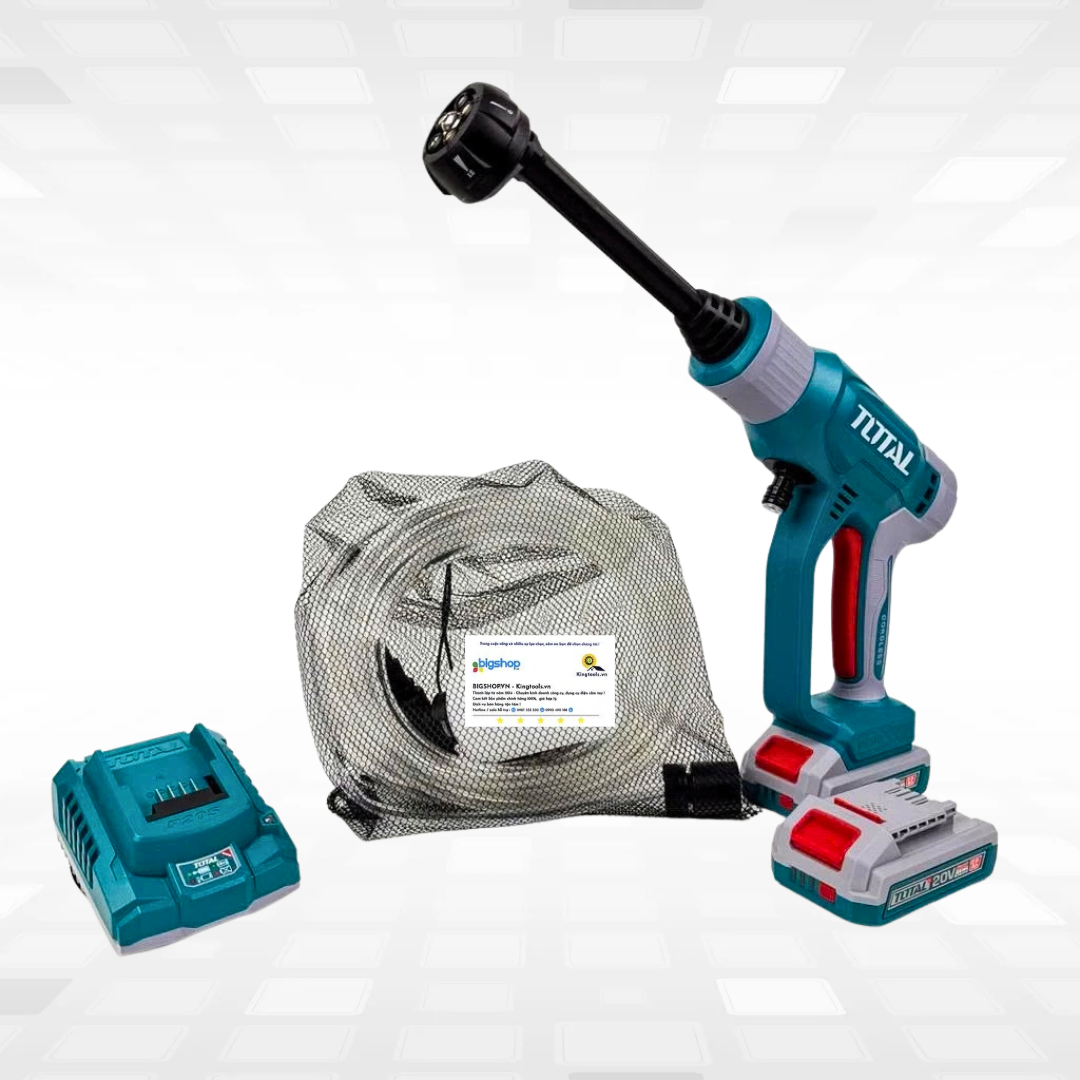 Máy xịt rửa dùng pin 20V TOTAL TPWLI20582 (2 pin 2.0Ah và sạc)