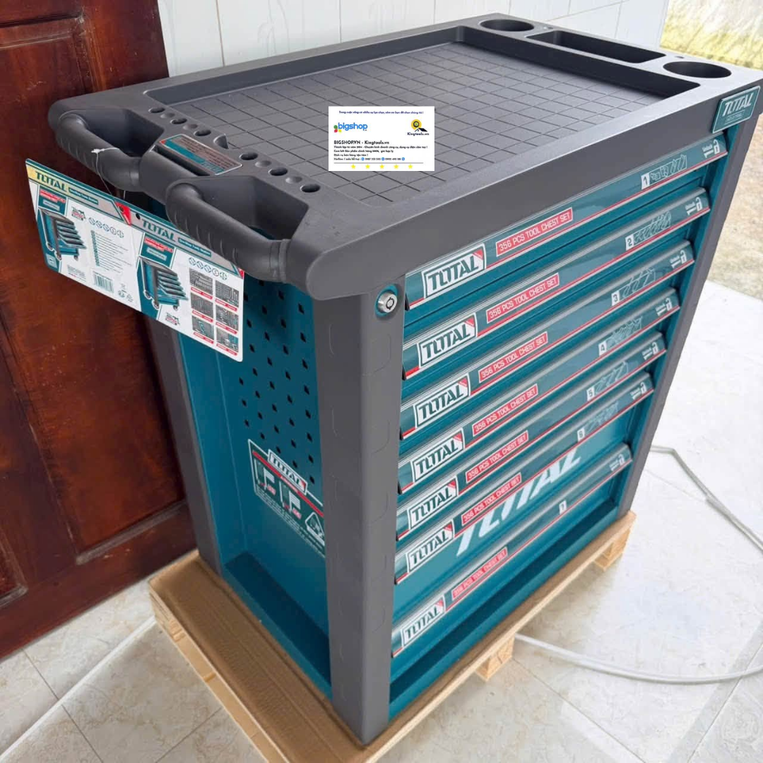 Bộ 356 món trong tủ xe đẩy đựng công cụ TOTAL THPTCS73561
