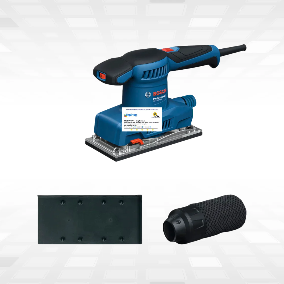 Máy chà nhám rung BOSCH GSS 20-18 A (Công suất 200W, kích thước đế chà 90 x 183 mm)