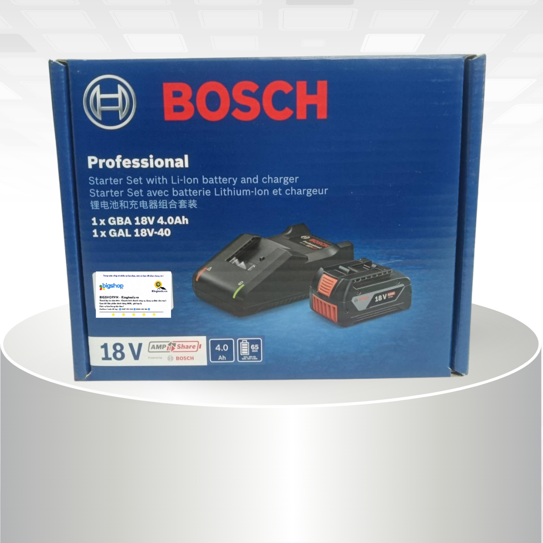 Combo sạc GAL 18V-40 và pin GBA 4.0Ah BOSCH 1600A039YL