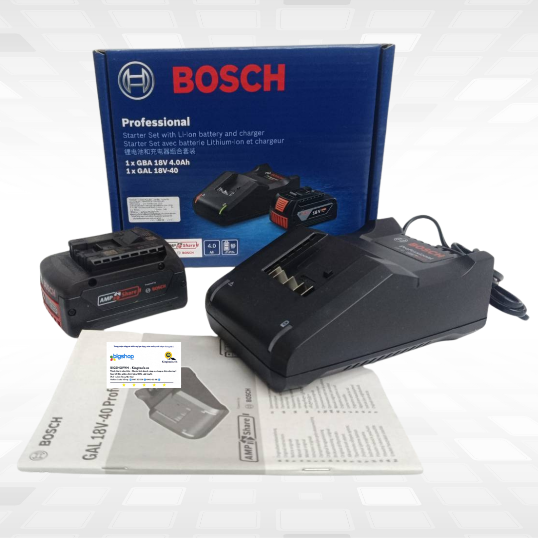 Combo sạc GAL 18V-40 và pin GBA 4.0Ah BOSCH 1600A039YL