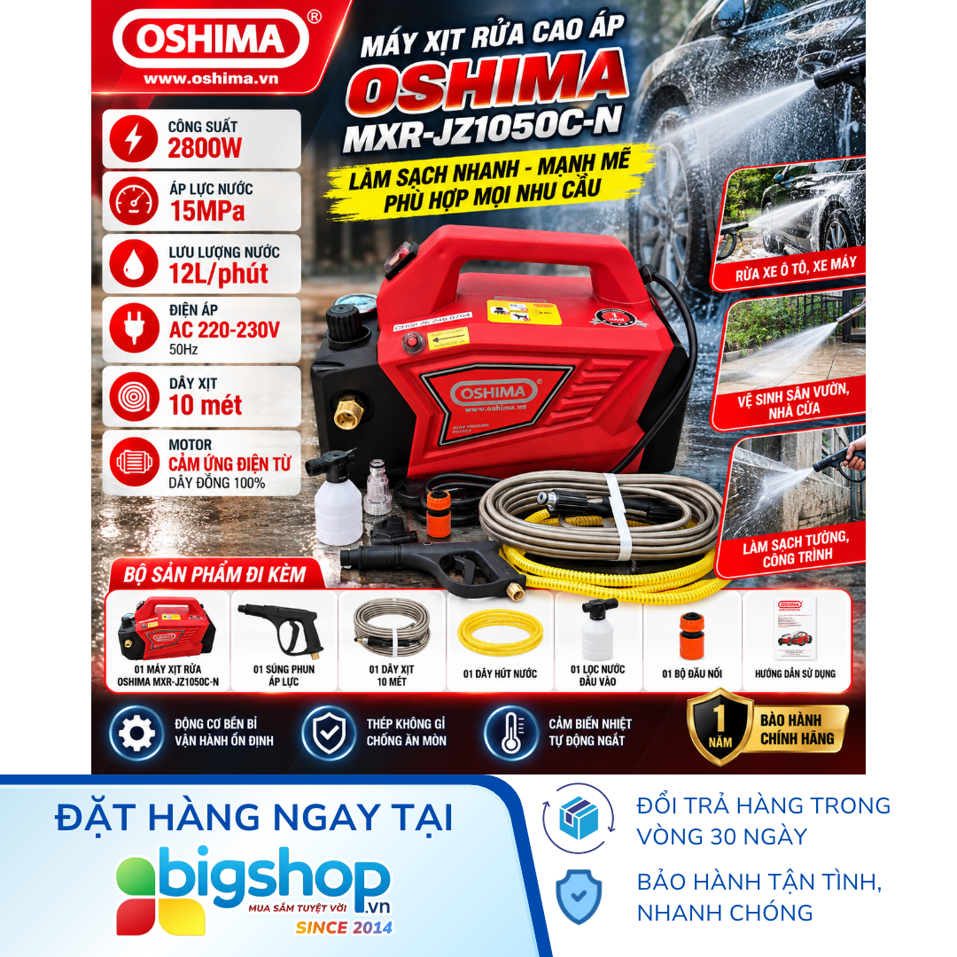 Máy rửa xe OSHIMA MXR-JZ1050C-N (Công suất 2.8kW)